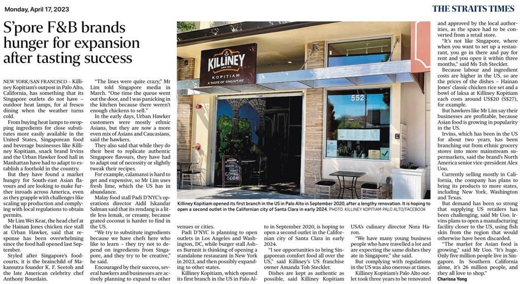 Killiney Kopitiam hungers for expansion after tasting success