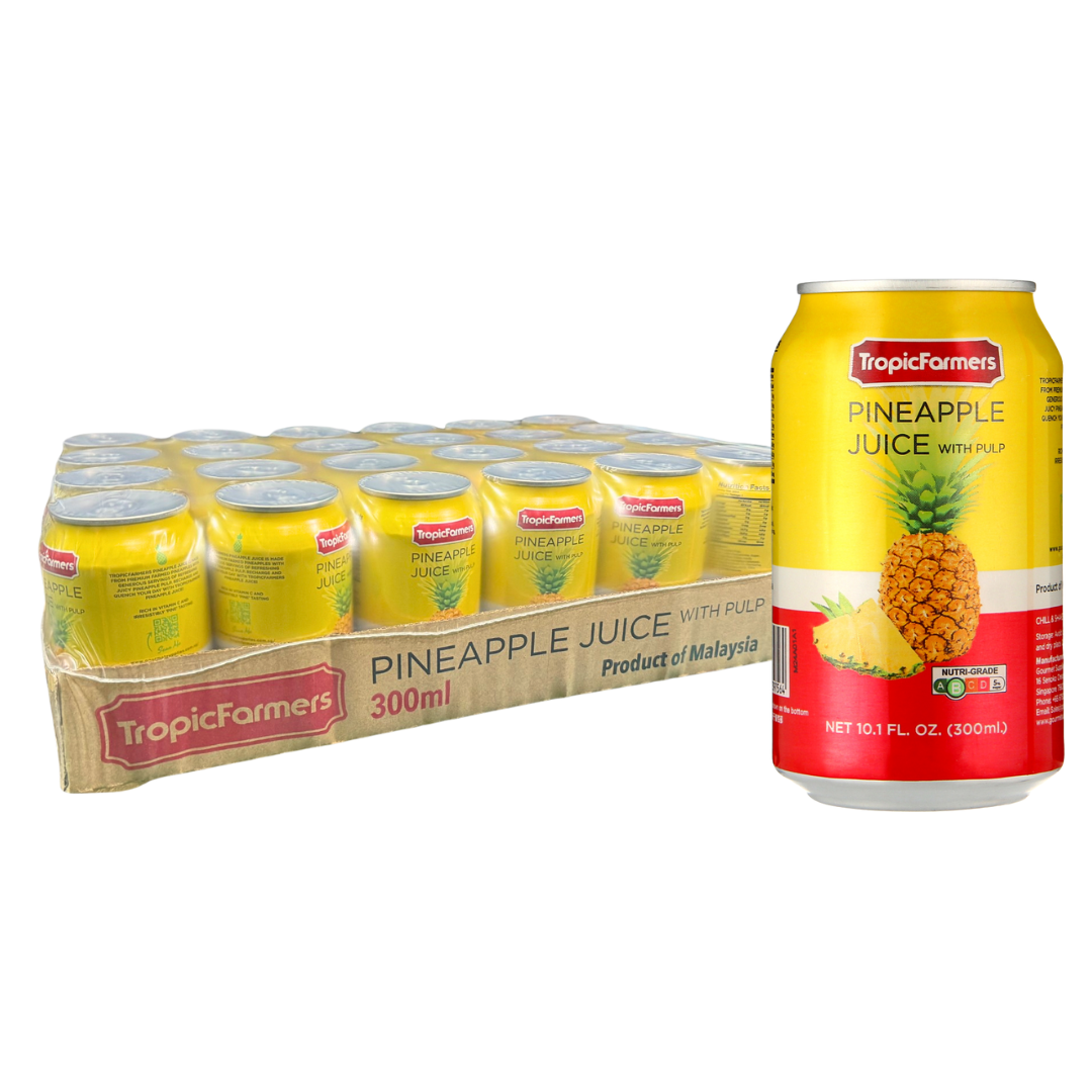 Carton of 24 Cans] TropicFarmers - Pineapple Juice 300ml
