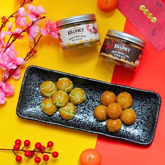 Killiney Auspicious Duo Bundle (Coffee Pineapple Tarts + Pandan Almond Cookies)