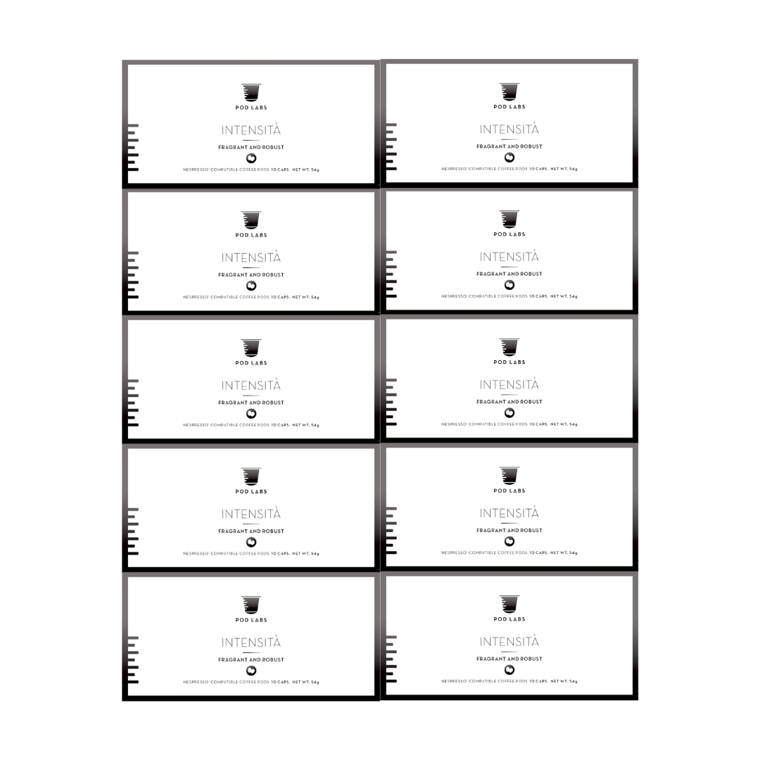 [Bundle of 10] Pod Labs Nespresso Compatible Intensità (100 Capsules) - Killiney Singapore