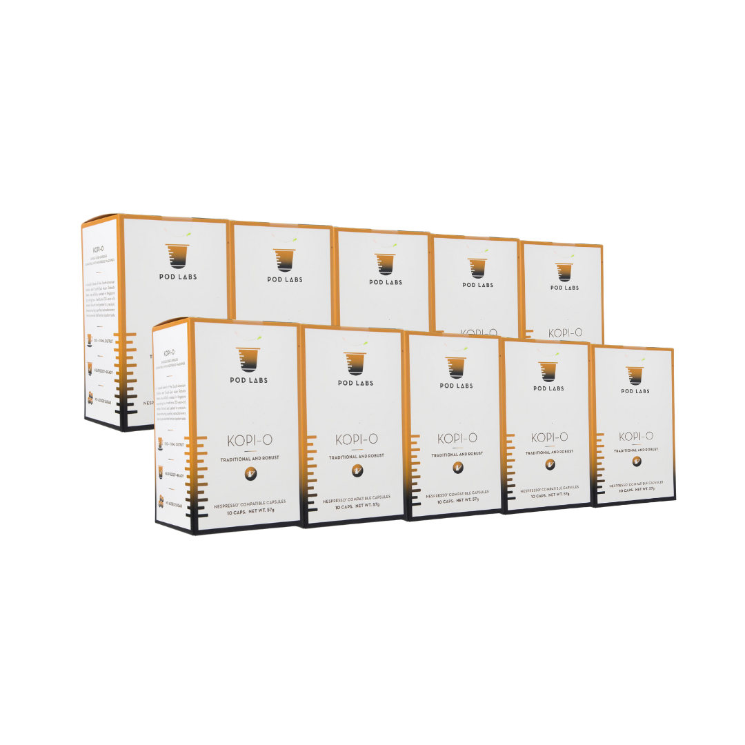 [Bundle of 10] Pod Labs Nespresso Compatible Kopi-O (100 Capsules) - Killiney Singapore