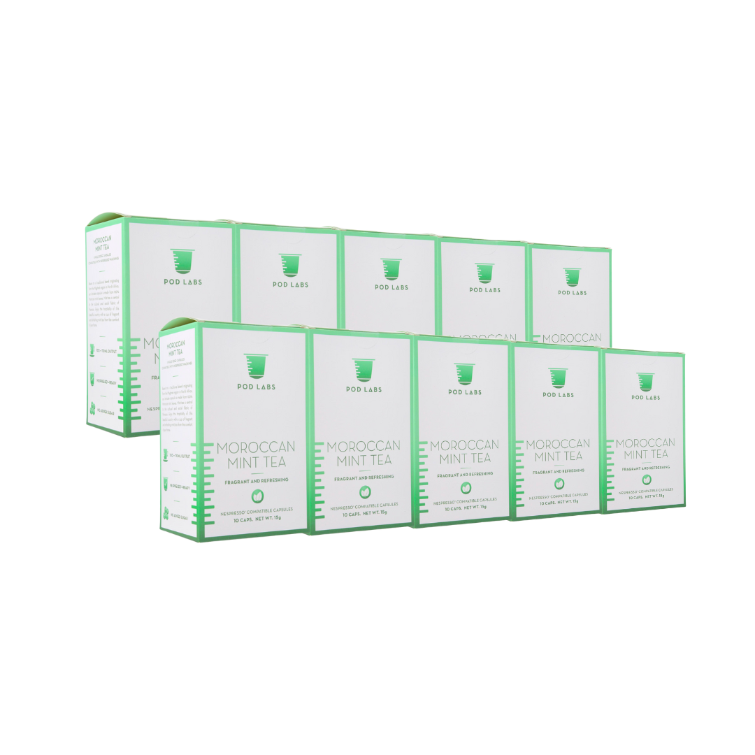 [Bundle of 10] Pod Labs Nespresso Compatible Moroccan Mint Tea (100 Capsules) EXP:18JUN2026 - Killiney Singapore