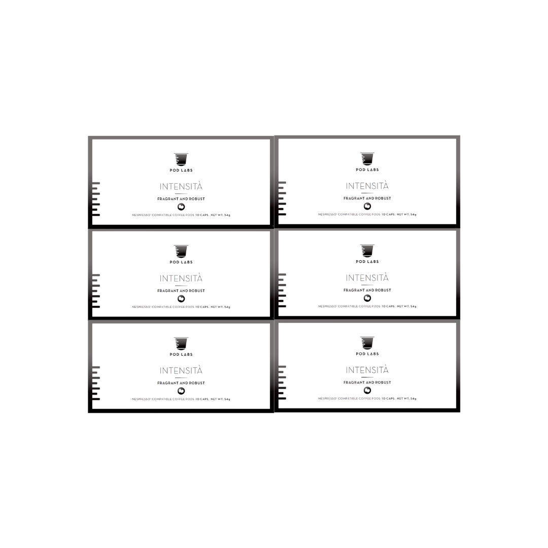 [Bundle of 6] Pod Labs Nespresso Compatible Intensità (60 Capsules) - Killiney Singapore
