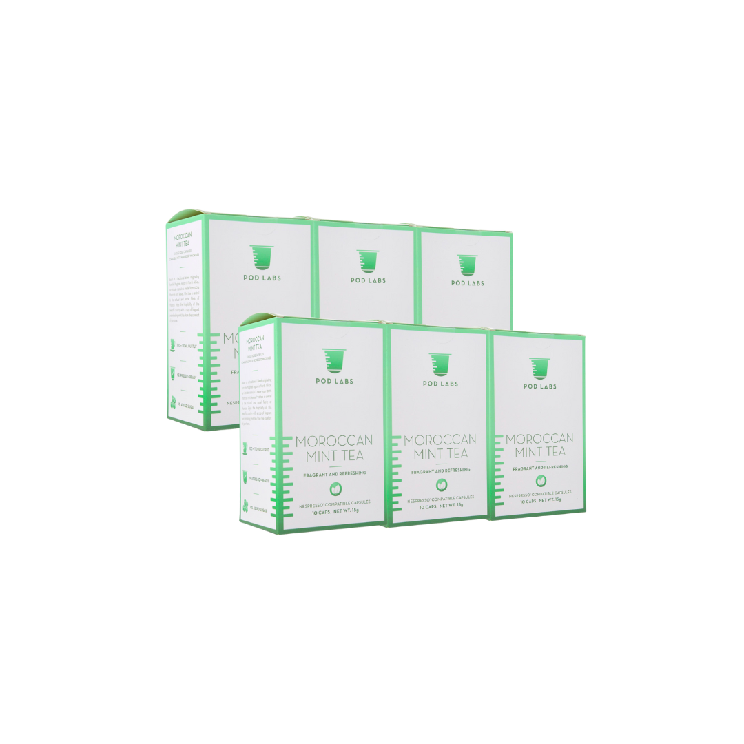[Bundle of 6] Pod Labs Nespresso Compatible Moroccan Mint Tea (60 Capsules) EXP:18JUN2026 - Killiney Singapore