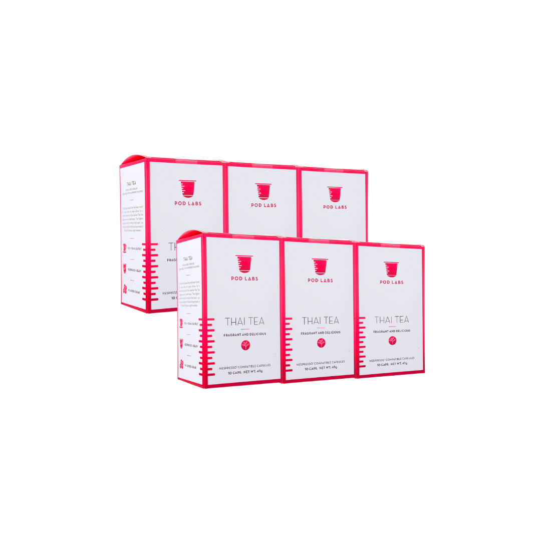 [Bundle of 6] Pod Labs Nespresso Compatible Thai Tea (60 Capsules) - Killiney Singapore