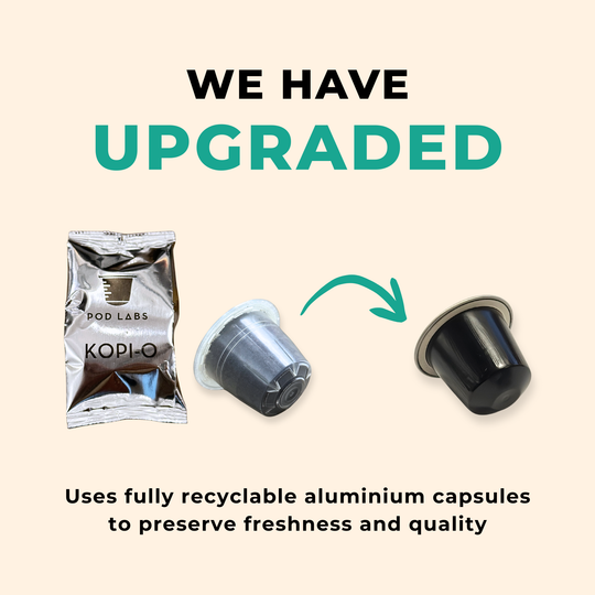 [Bundle of 10] Pod Labs Nespresso Compatible Kopi-O (100 Capsules) - Killiney Singapore