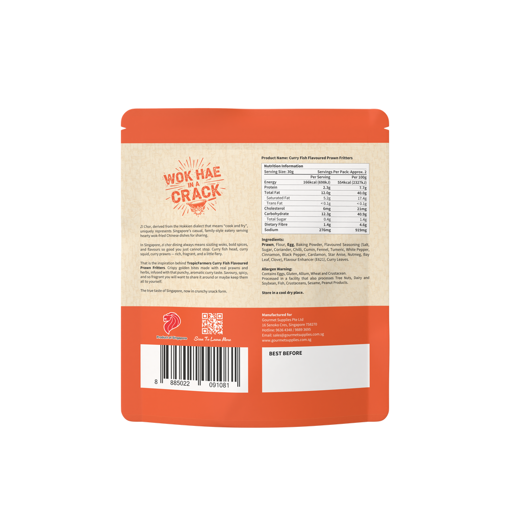 TropicFarmers Curry Fish Flavoured Prawn Fritters